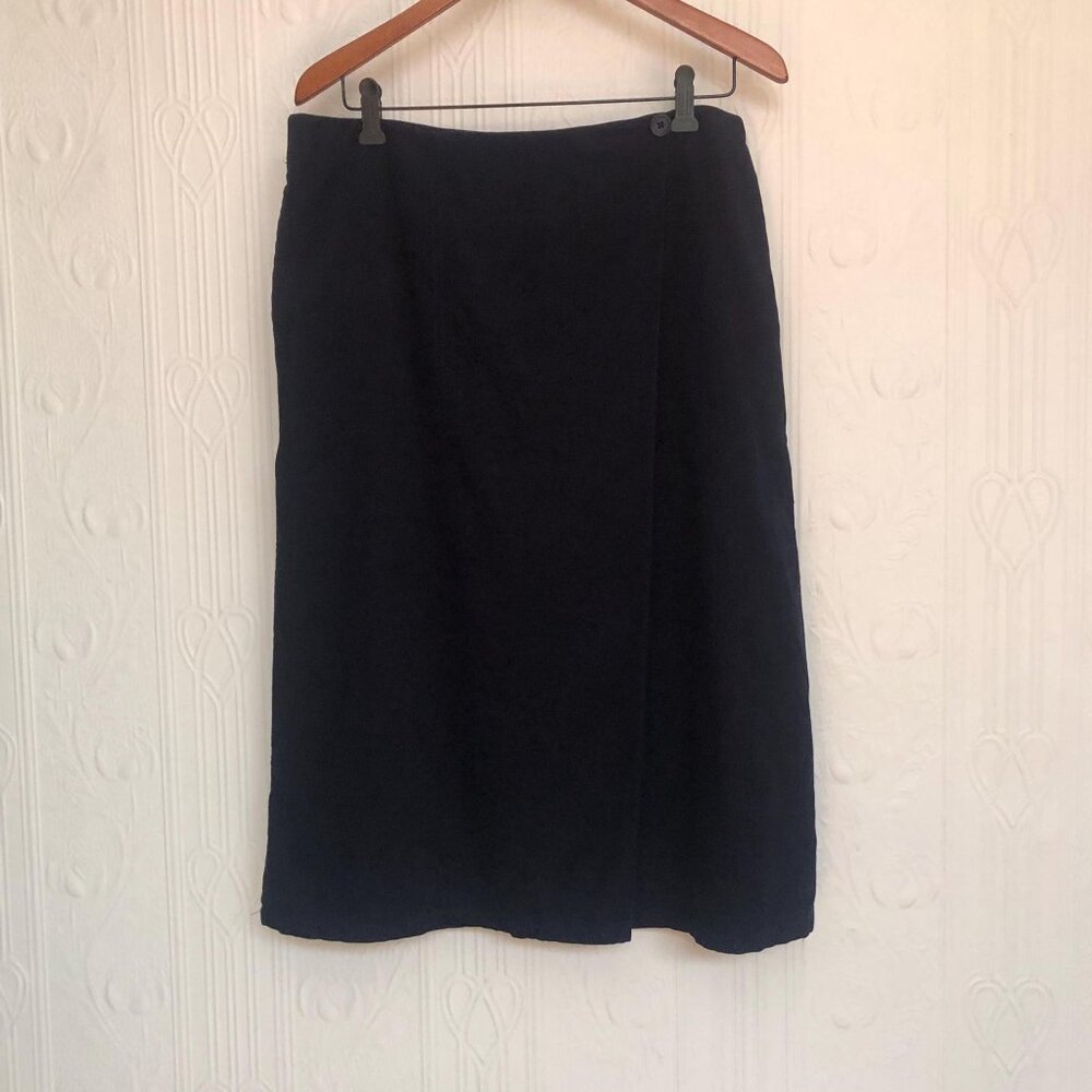 Sustainable Seasalt Cornwall fine Corduroy Navy Midi skirt A-line, size 10